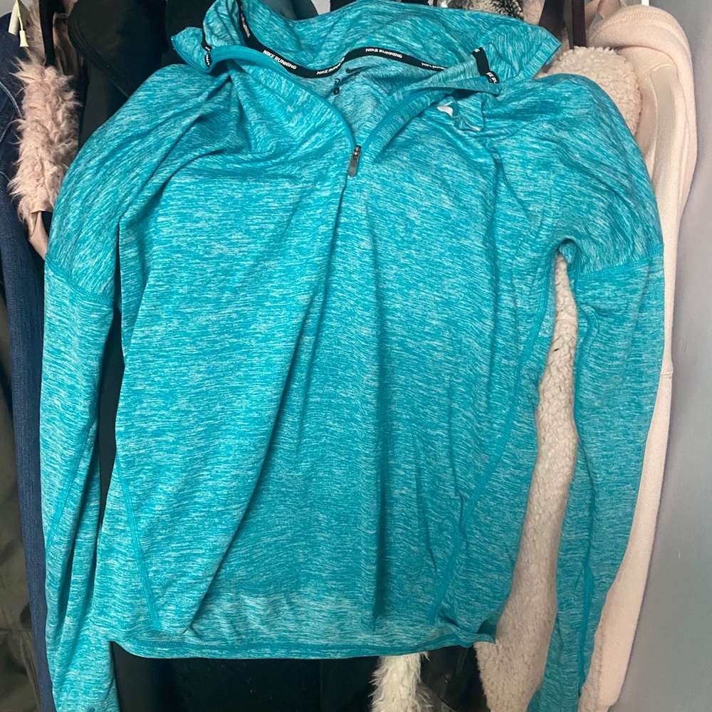 NIKE teal blue quarter zip size S